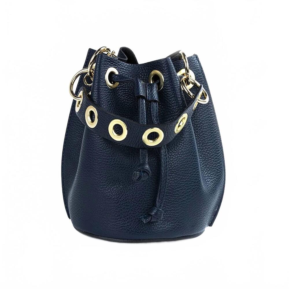 NEW GERMAN FUENTES women's classic italian style leather satchel bag in navy
